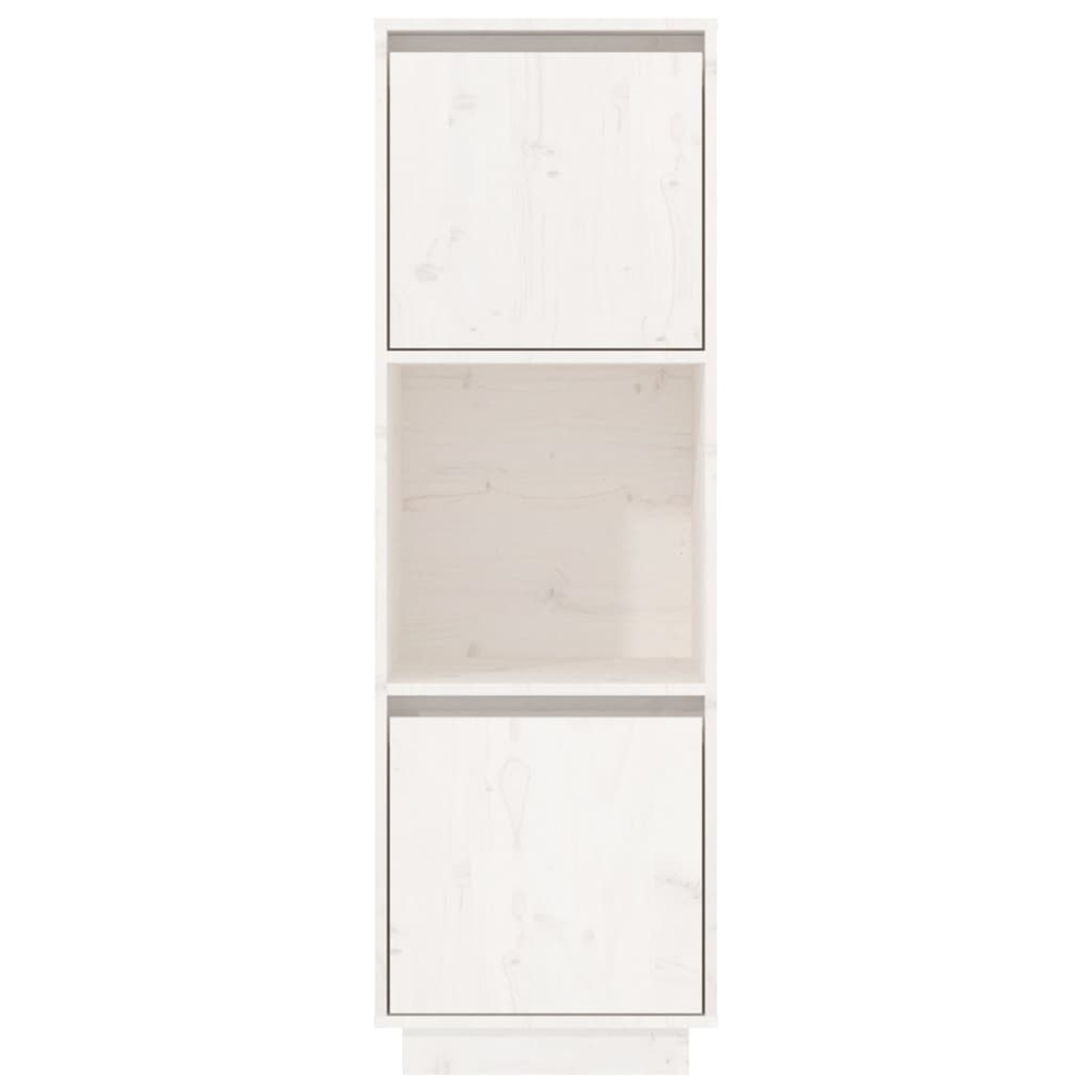 vidaXL 2 Door Single Shelf White Pine Wood Highboard Image 3