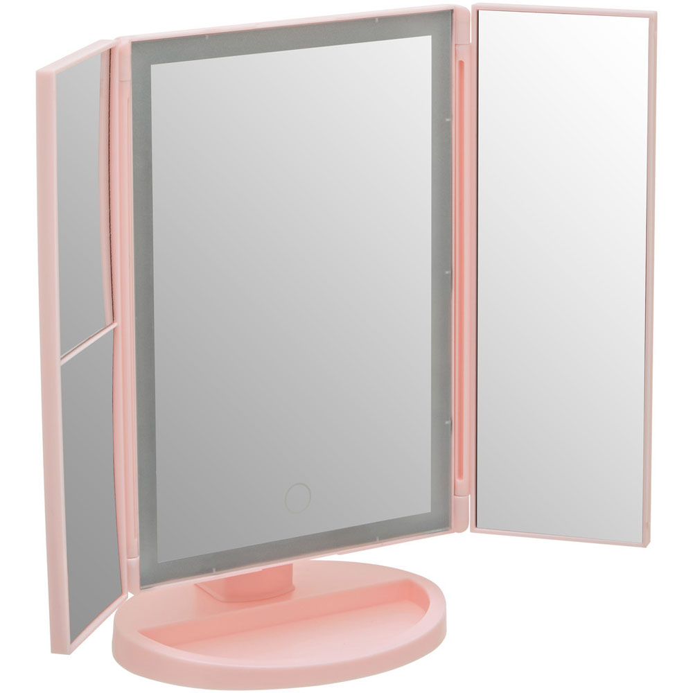 Premier Housewares Pink Cassini LED Dressing Table Mirror Image 2