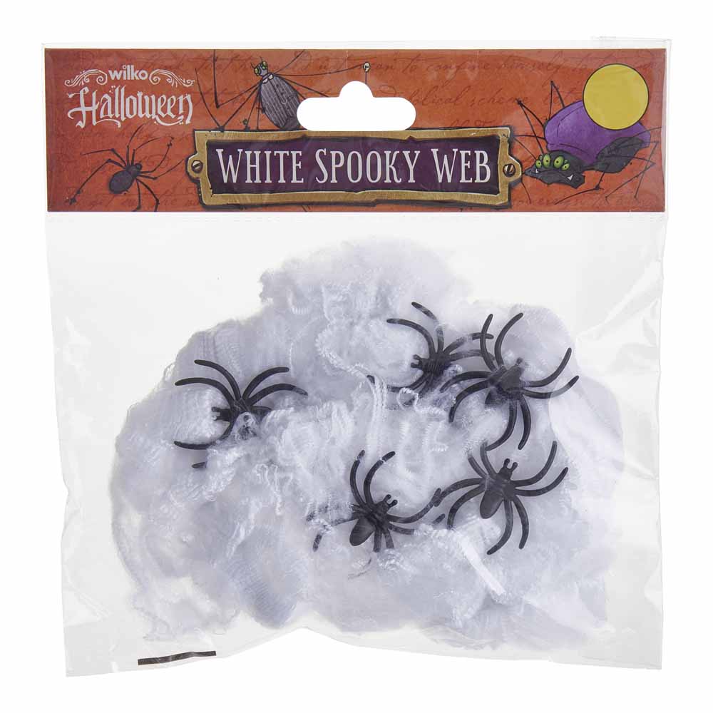 Wilko Halloween White Web With Spiders Image 3