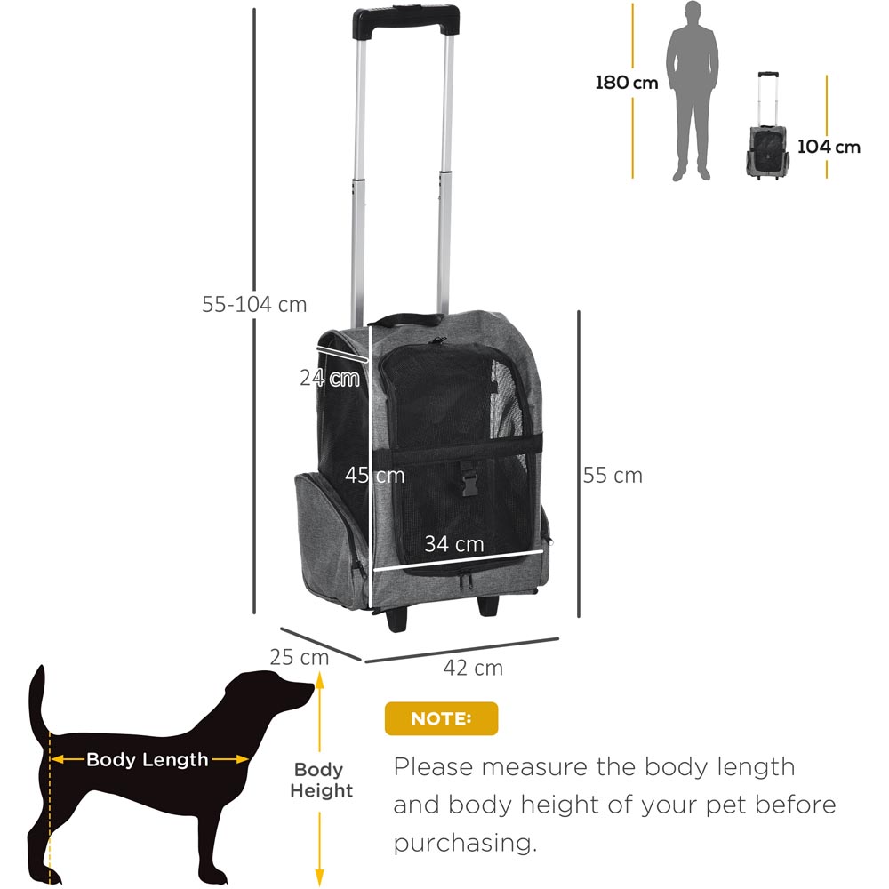 PawHut Pet Travel Backpack Bag Grey Image 8
