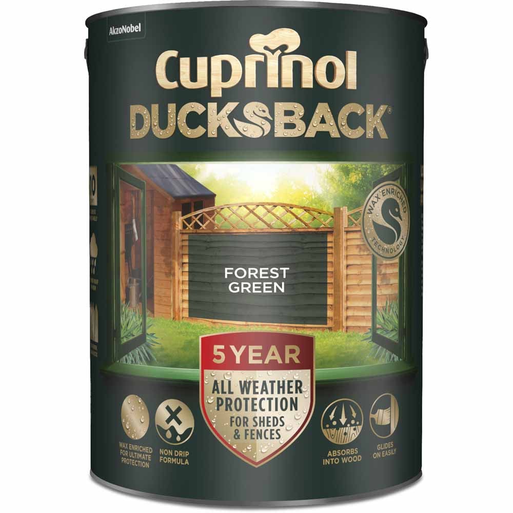 Cuprinol 5 year Ducksback Forest Green Exterior Wood Paint 5L