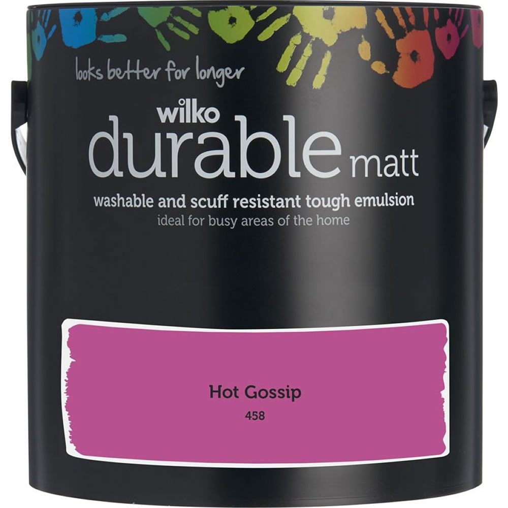 Wilko Durable Hot Gossip Matt Emulsion Paint 2.5L Image 1