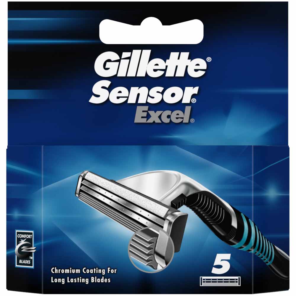 Gillette Sensor Excel 5 Razor Blades 5 pack Image 2