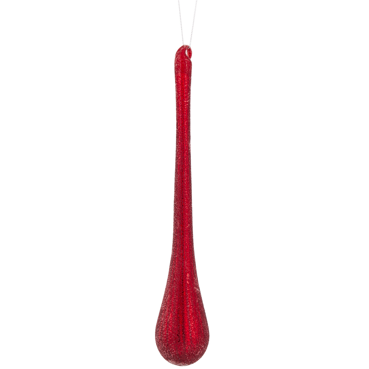 Frosted Ruby Icicle Droplet - Ruby Red Image 1