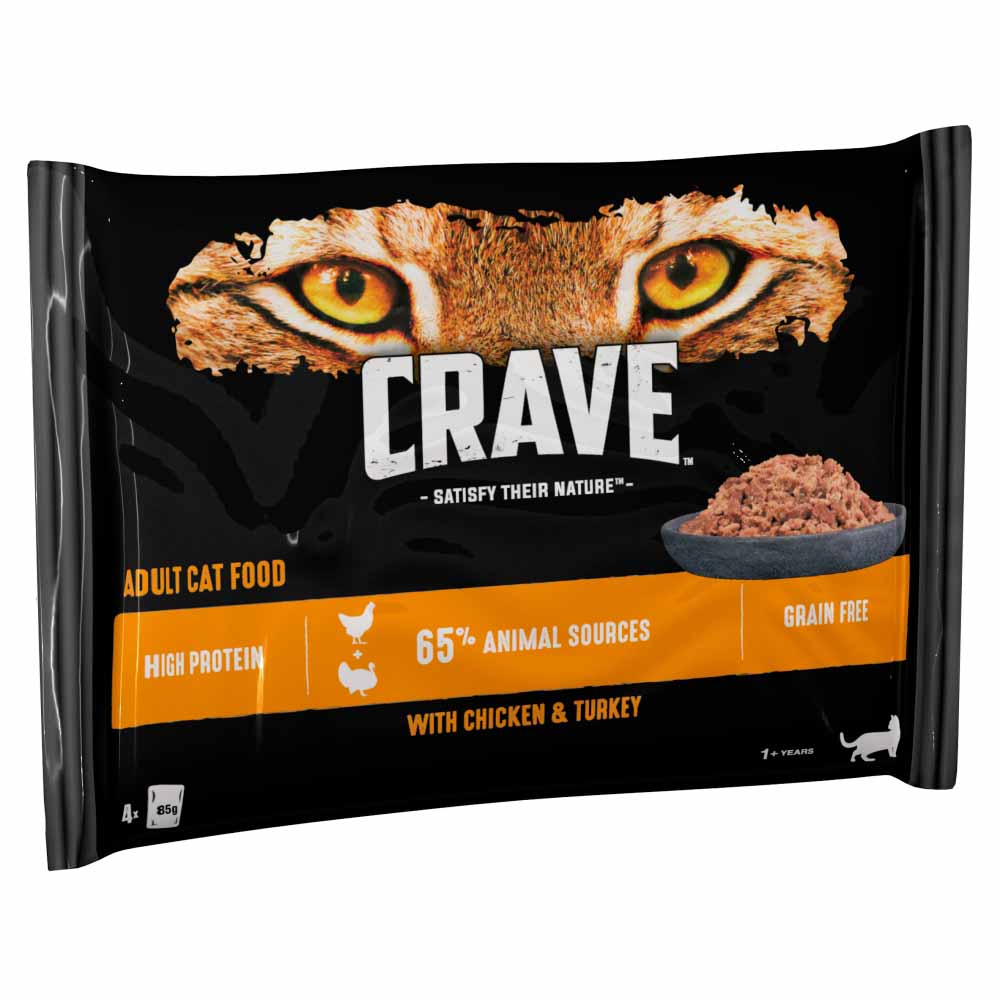 CRAVE Chicken and Turkey in Load Cat Food 4 x 85g Image 2