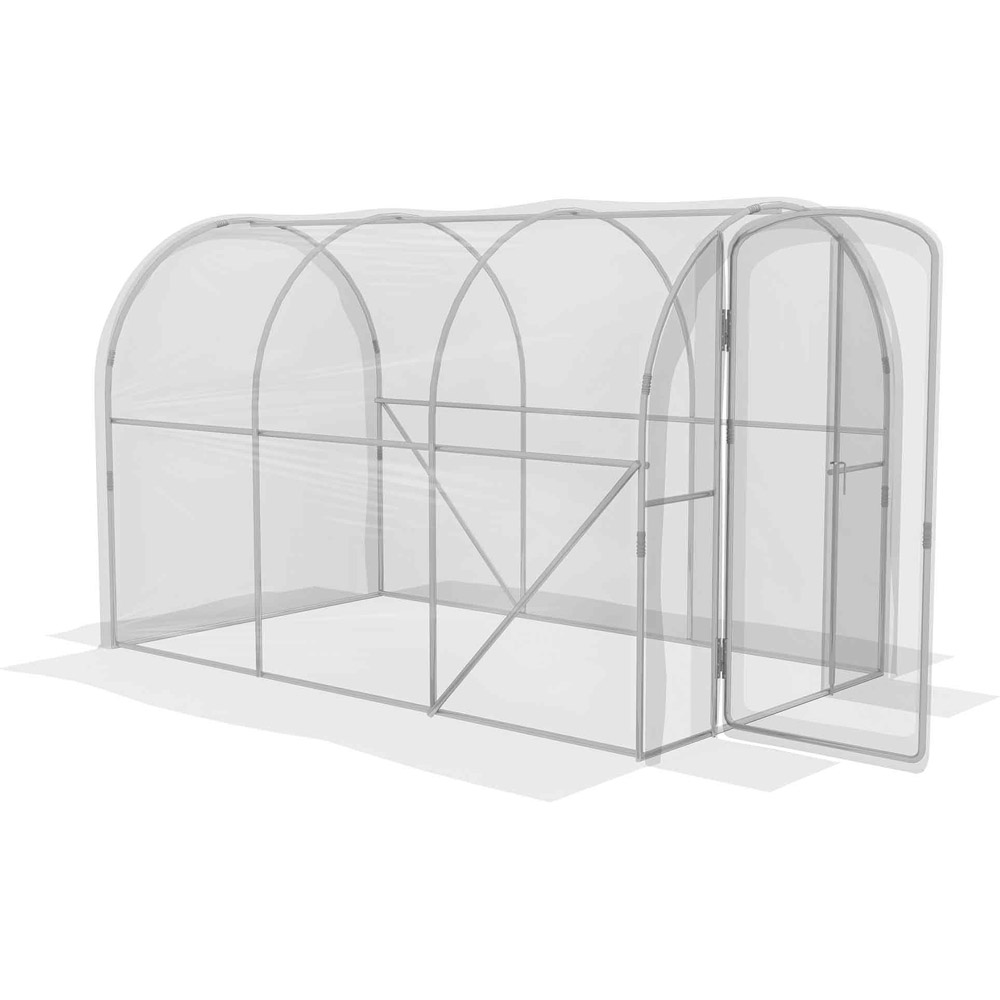 Outsunny Clear PE Steel 6.5 x 9.8ft Polytunnel Greenhouse Image 1