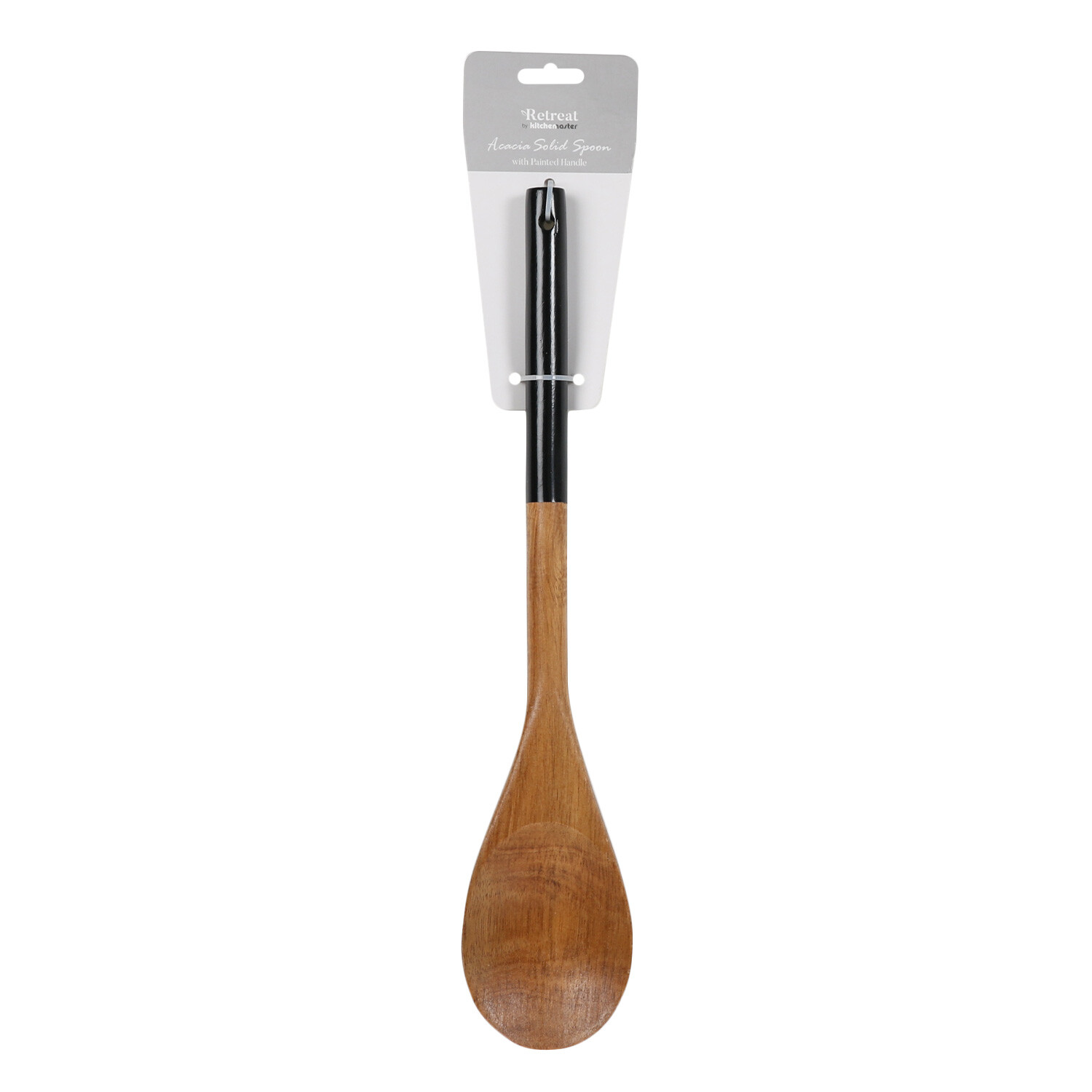 Acacia Solid Spoon with Painted Handle - Black Image