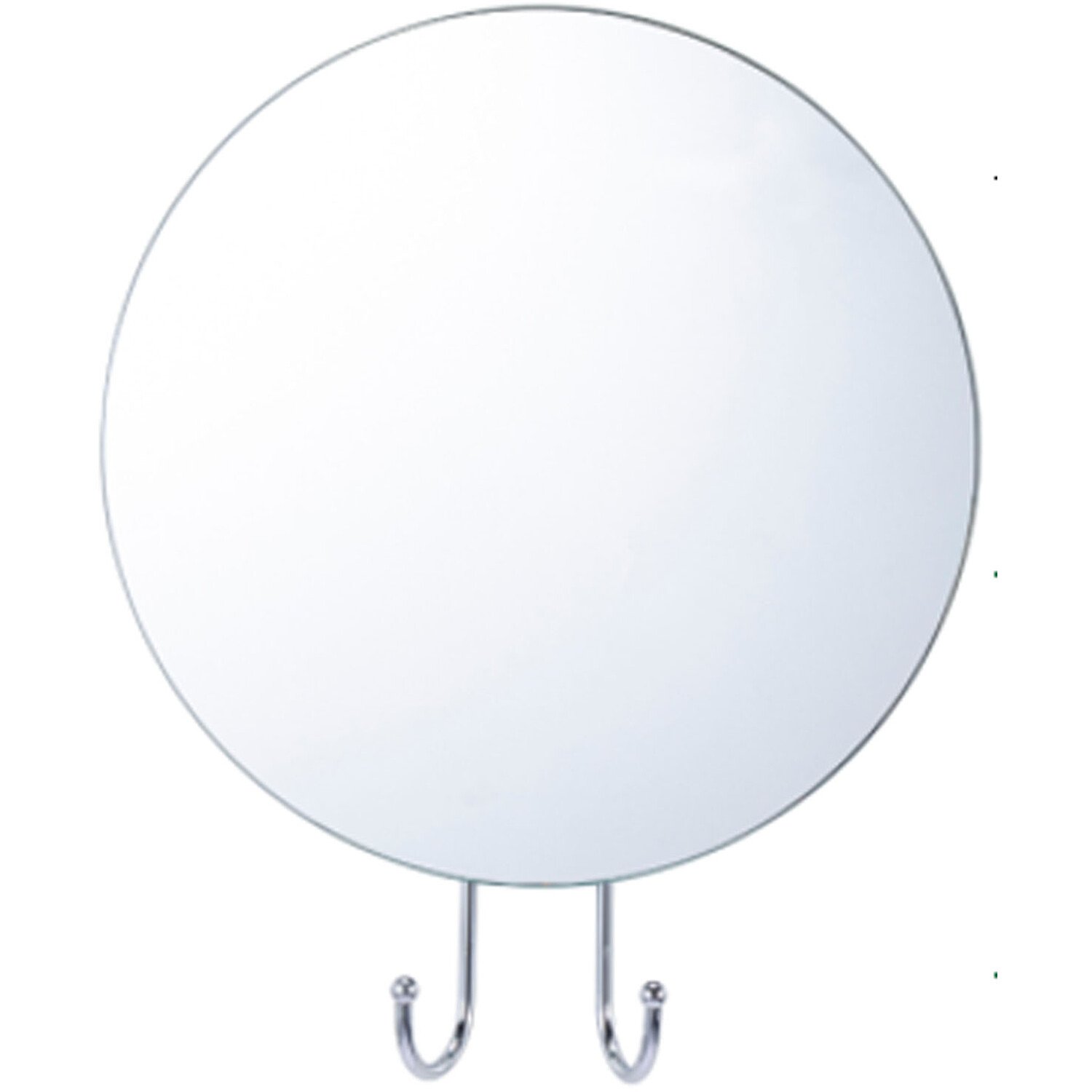 Round Bathroom Mirror with Hooks Image 1