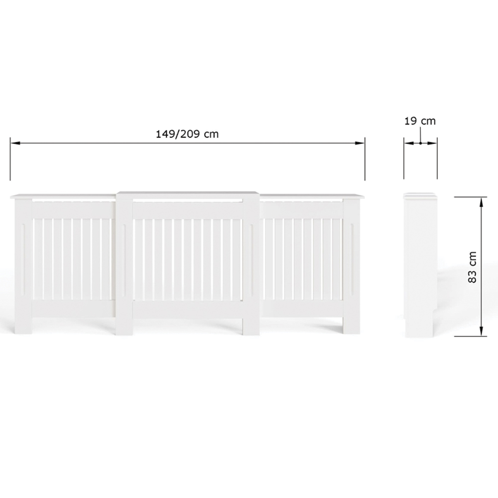 GFW Harrison White Open Slat Adjustable Radiator Cover Image 9