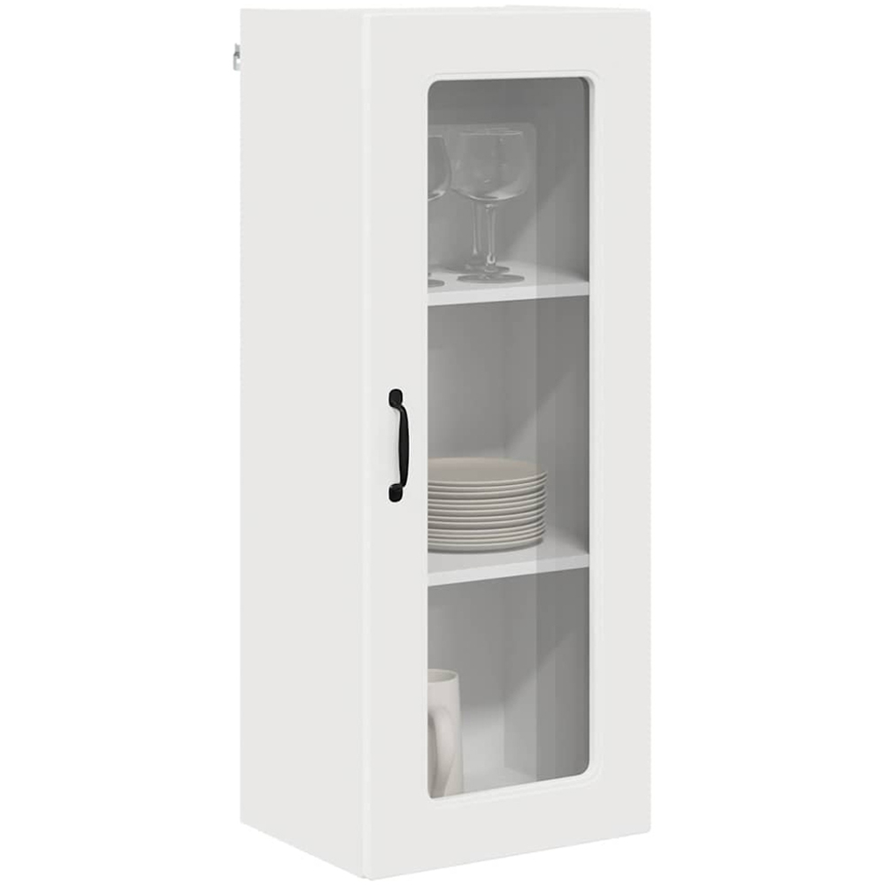 vidaXL Single Glass Door White Kitchen Wall Cabinet Image 3