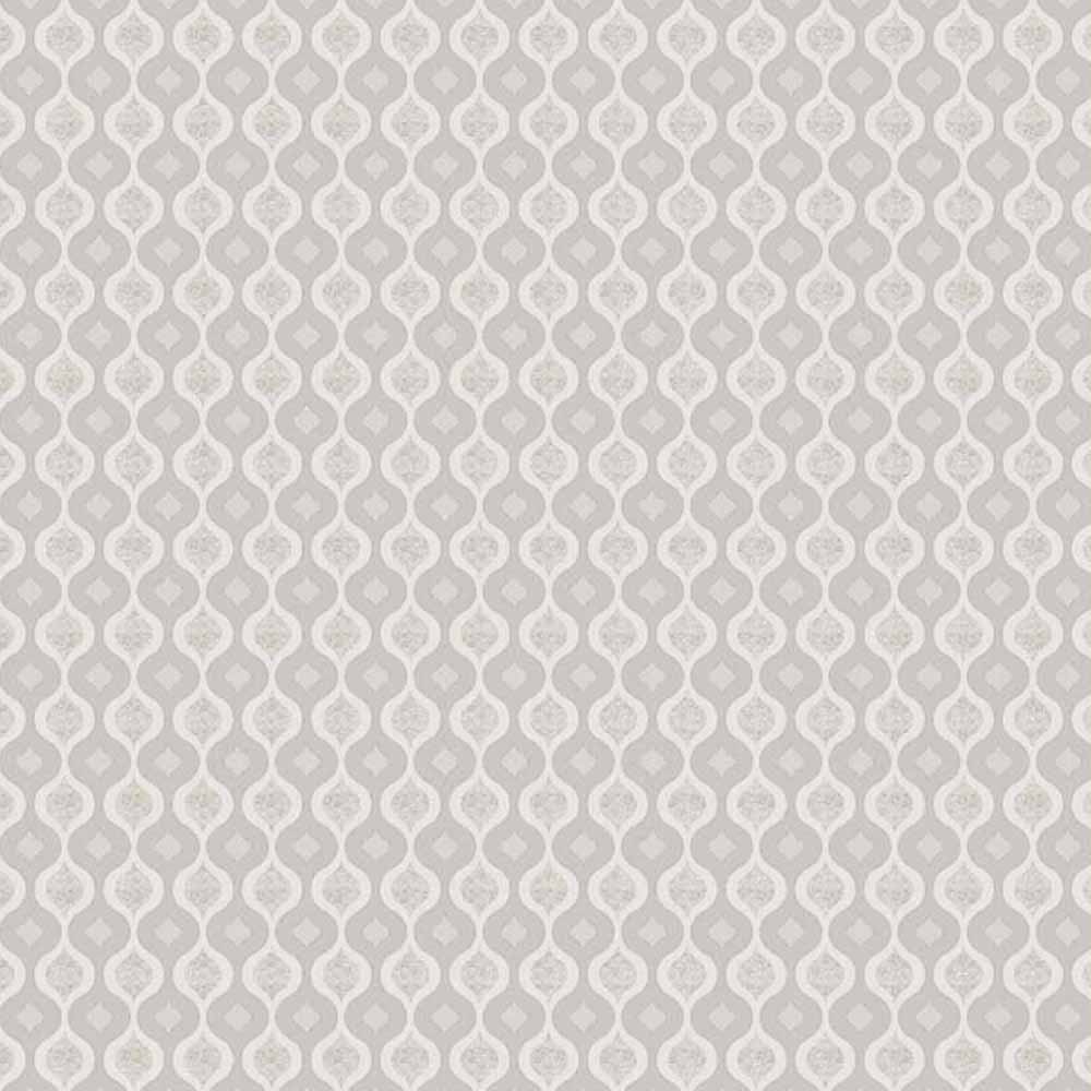 Superfresco Luxe Ogee White Silver Wallpaper Image 1