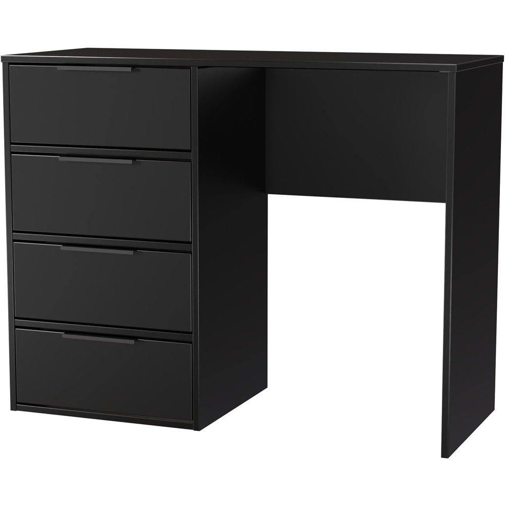 Crowndale Hong Kong 4 Drawer Matt Black Vanity Dressing Table Ready Assembled Image 3