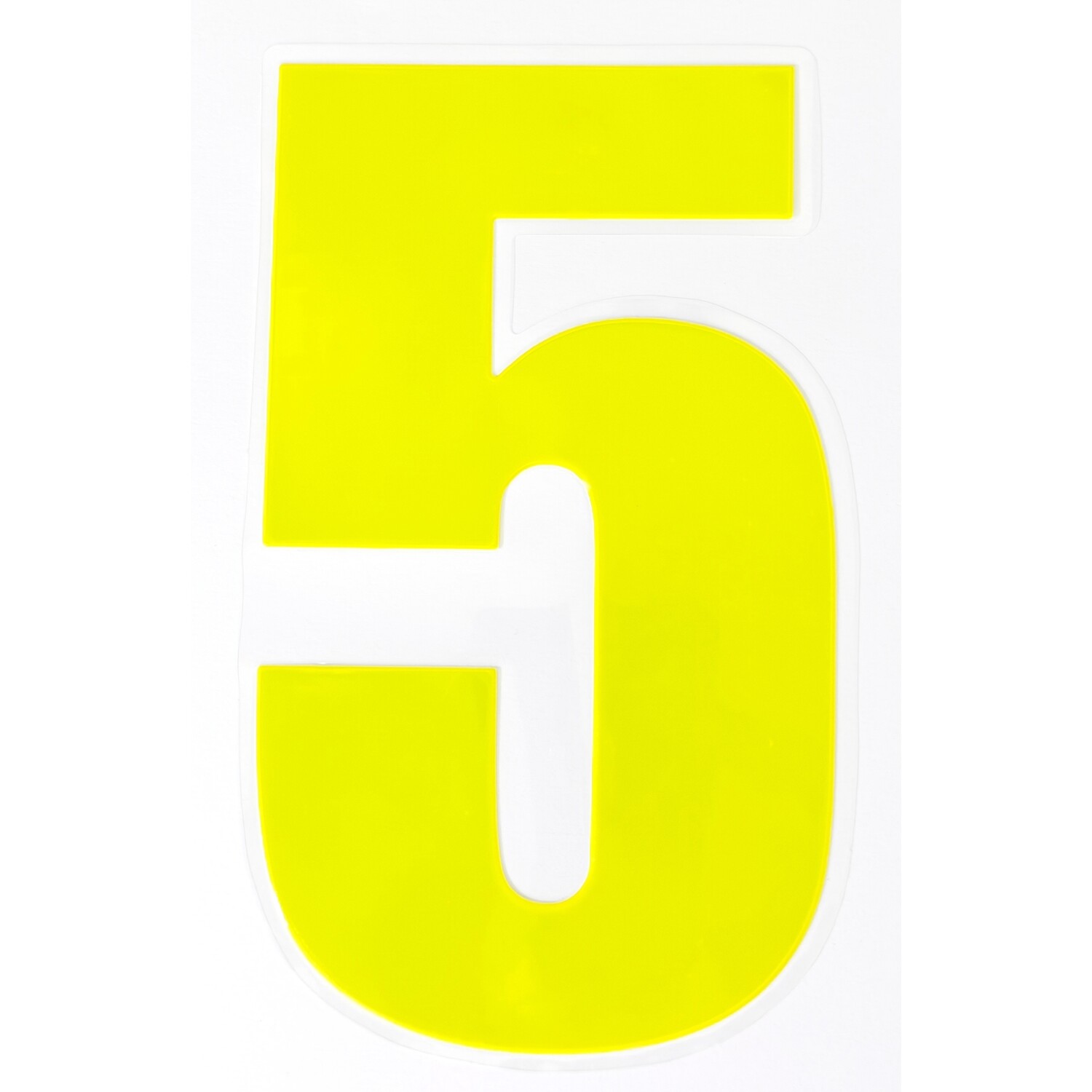 High Visibility Reflective Wheelie Bin Number Yellow 5 Image 2
