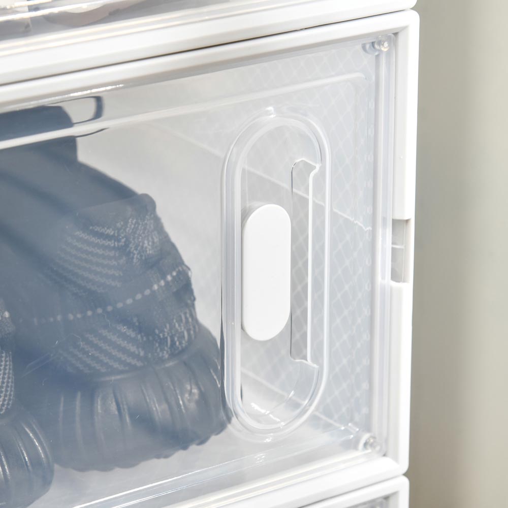 HOMCOM 8 Piece Stackable Clear Plastic Shoe Storage Box for Size 8.5/43 Image 4