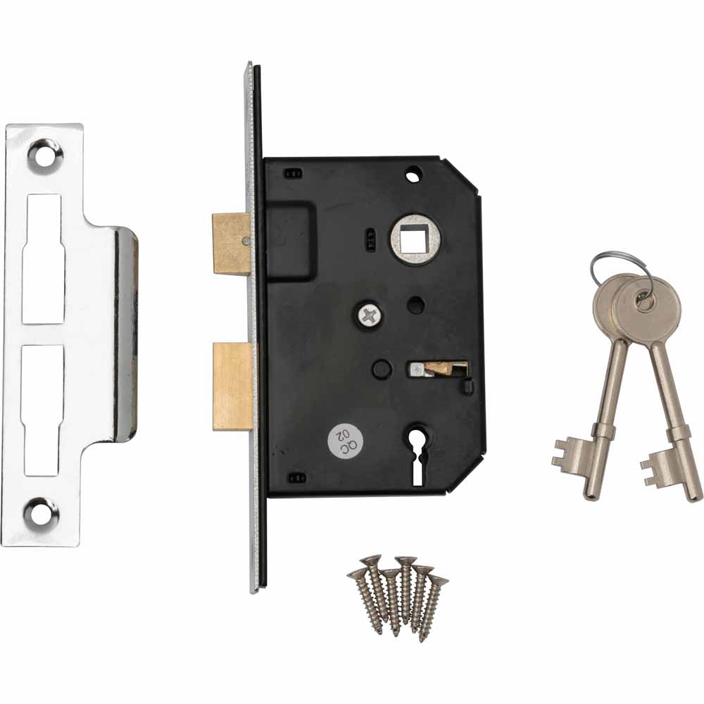 wilko 3 Lever Mortice Sashlock 2.5 inch Image 1