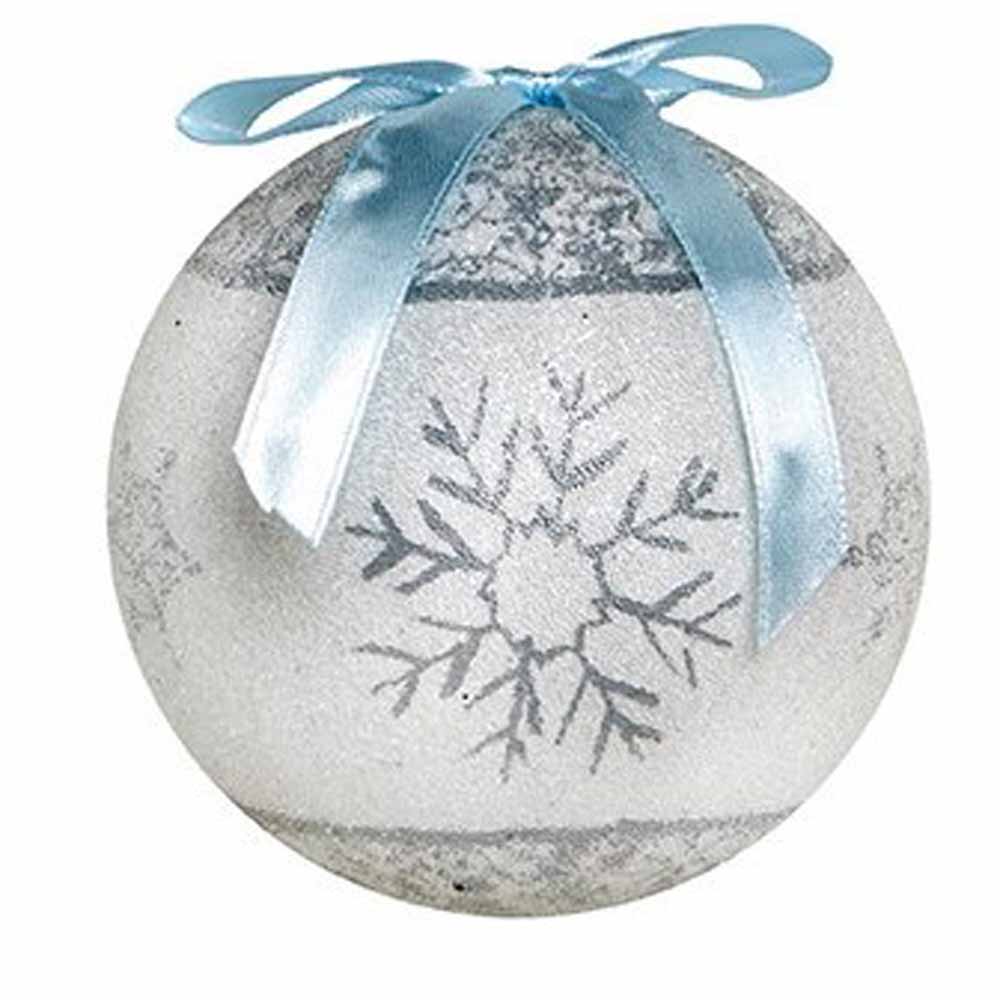 Premier Silver Snowflake Christmas Baubles 2 Pack Image 4