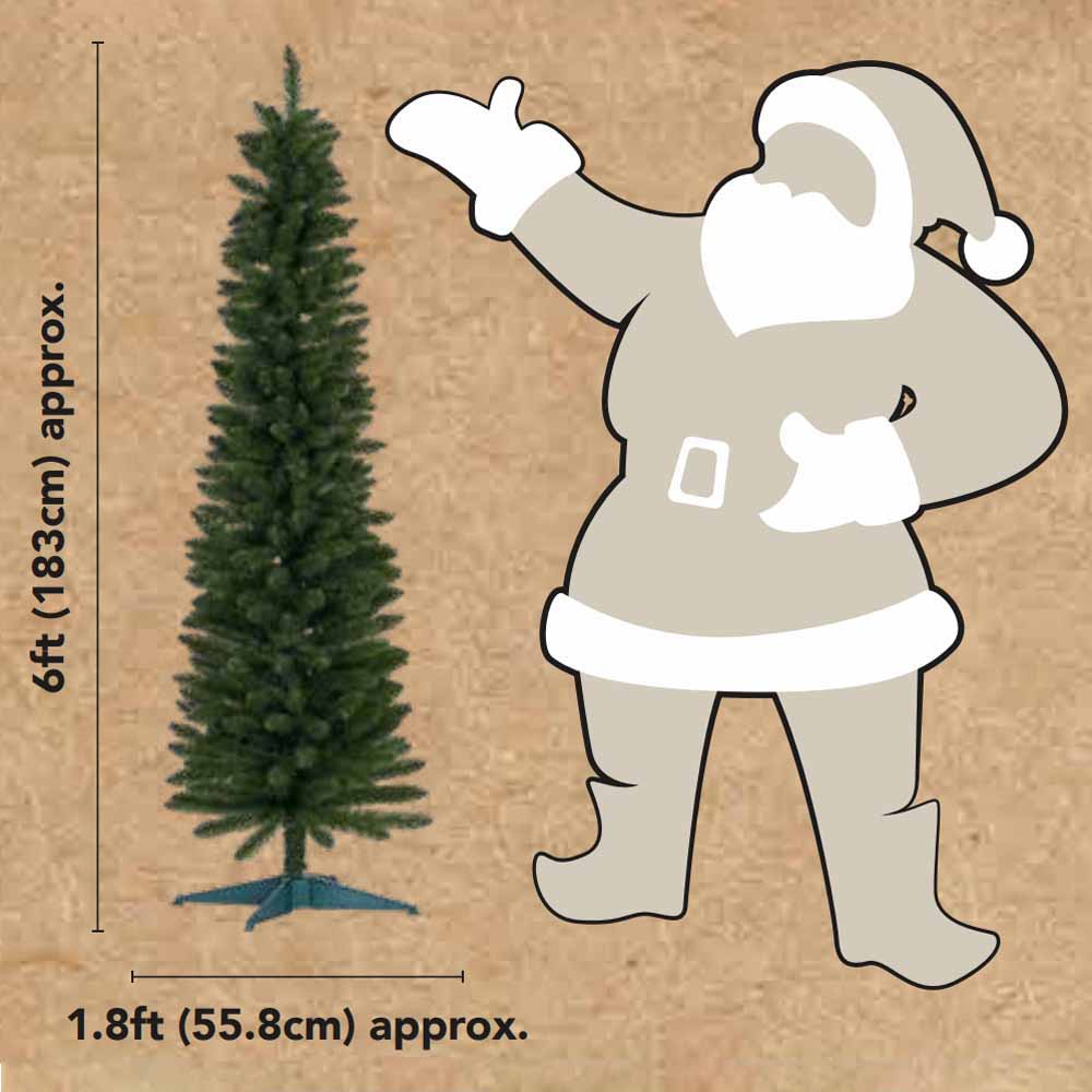 Wilko 6ft Slim Christmas Tree Image 3