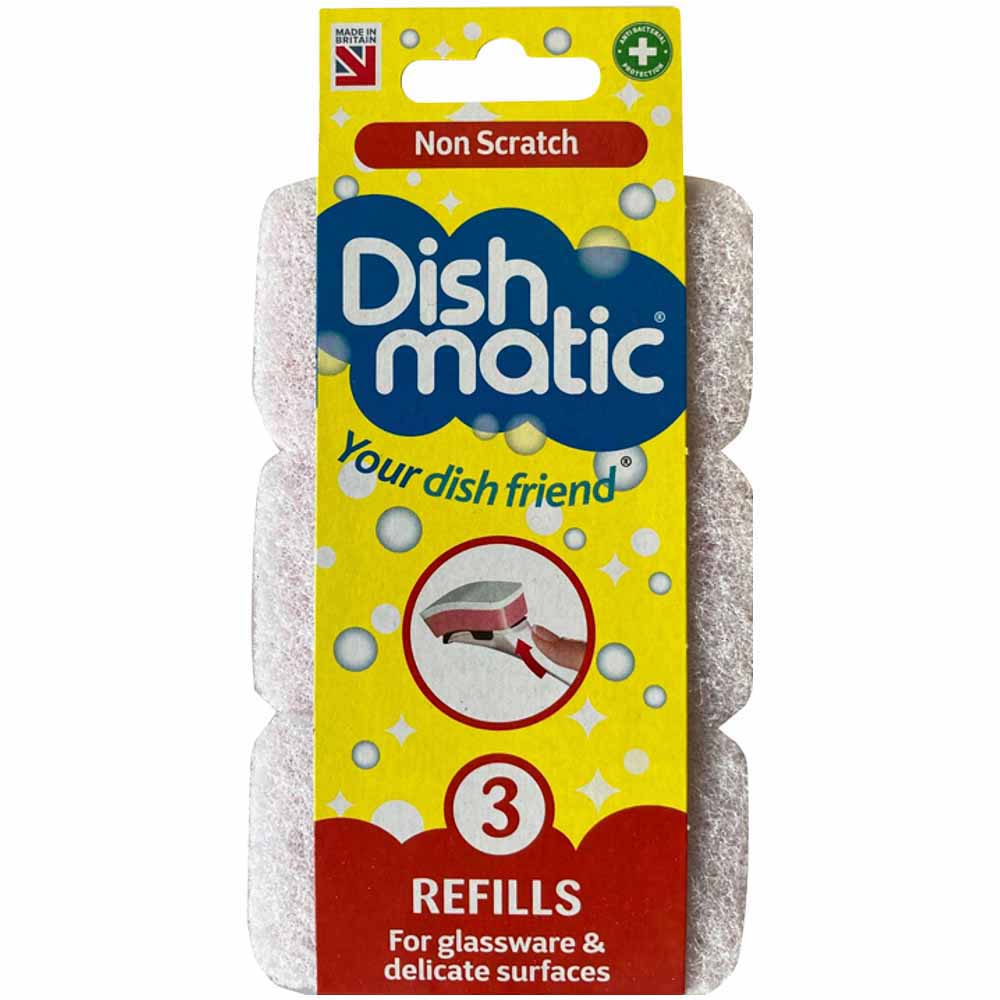Dish Matic Dishmatic Non Scratch Refills 3 pack Polyurethane  - wilko