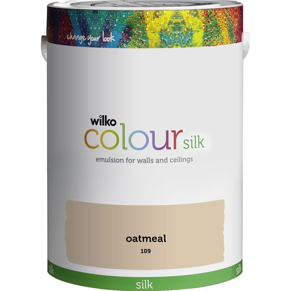 Wilko Oatmeal Silk Emulsion Paint 5L Image 1