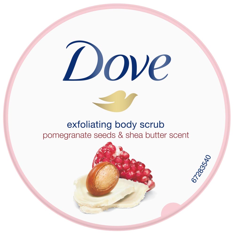 Dove Shower Body Scrub Jar Pomegranate 225ml Image 2