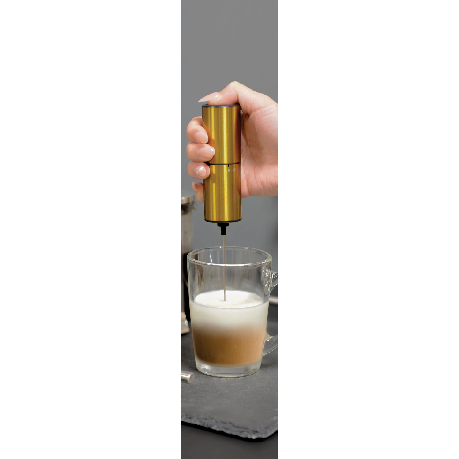 Hand-Held Milk Frother - Gold Image 3