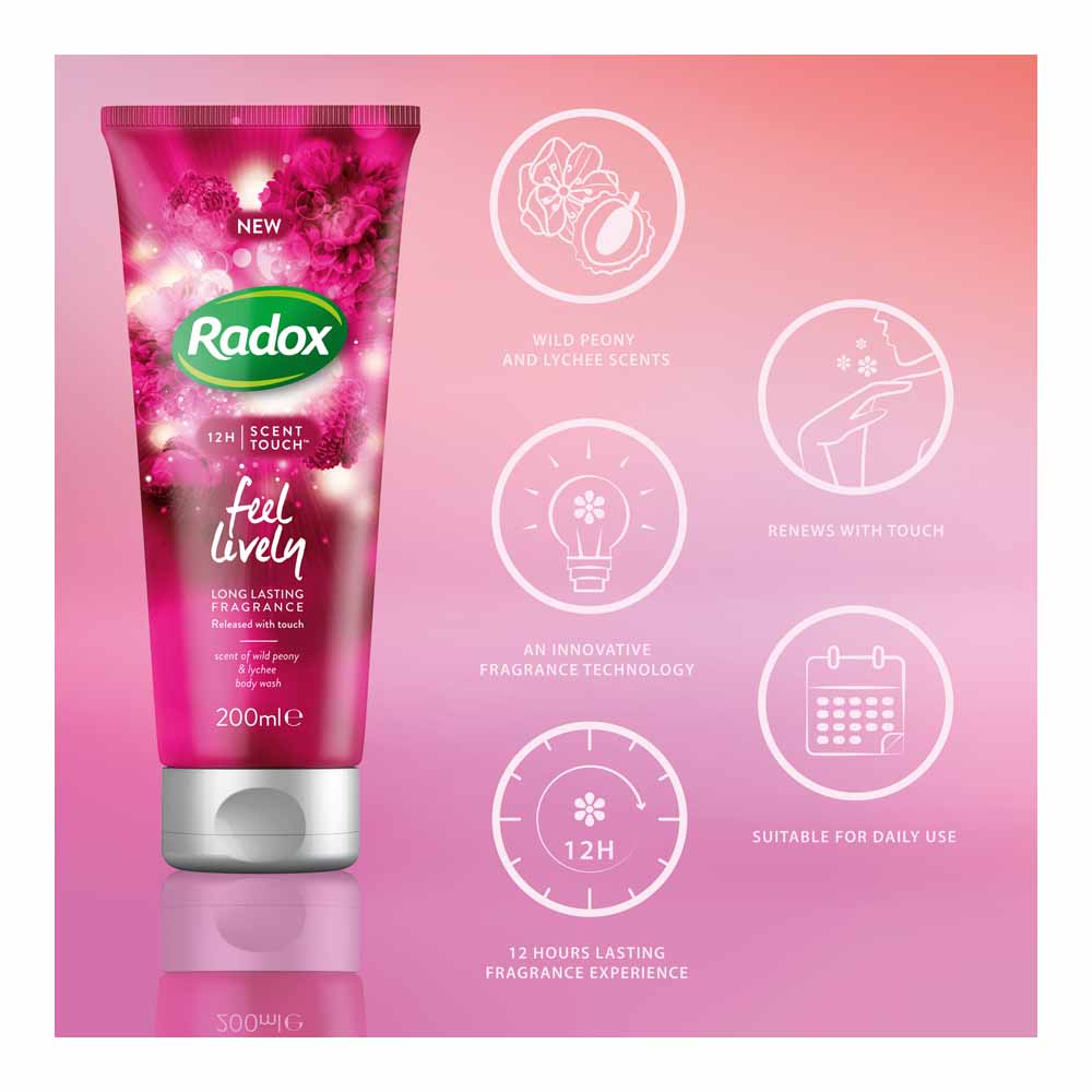 Radox 12H Scent TouchFeel Lively Body Wash 200ml Image 6