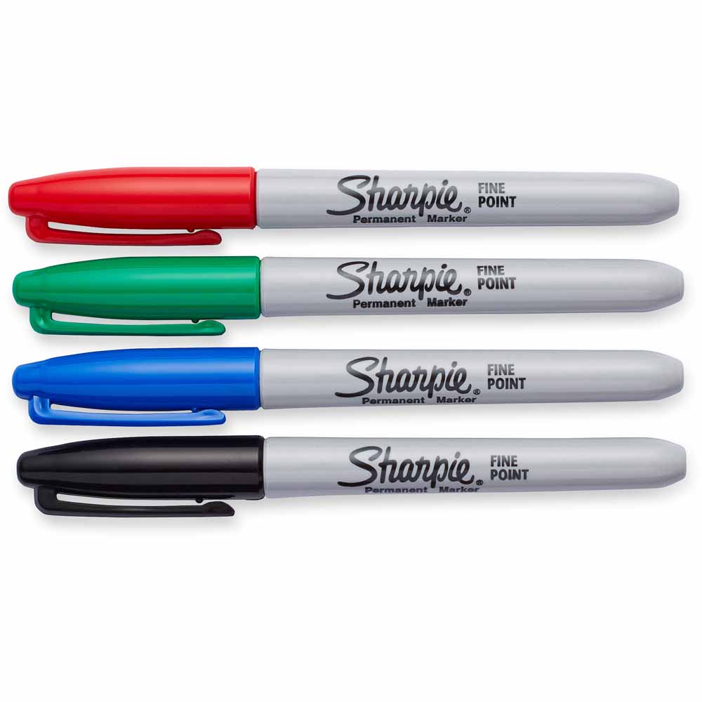 Sharpie Fine Point Permanent Markers Assorted Colours 4 Pack Image 2