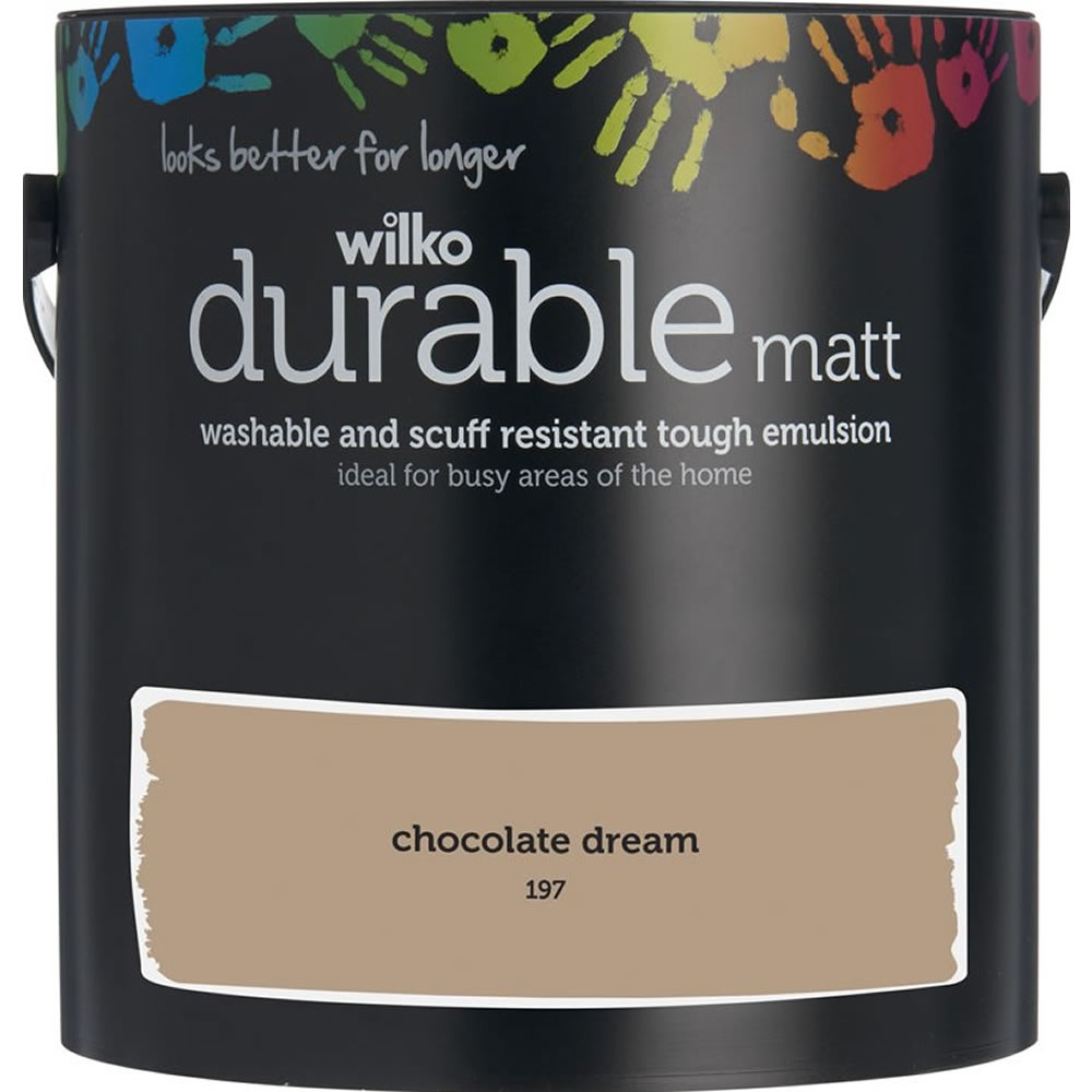 Wilko Durable Chocolate Dream Matt Emulsion Paint 2.5L Image 1