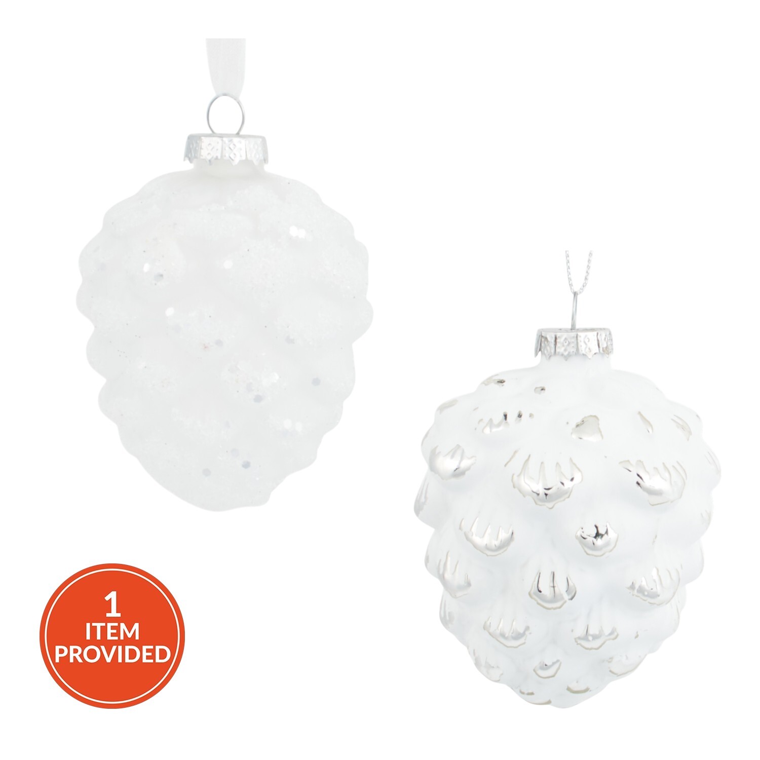 Frosted Glass Pinecone Bauble Image 1