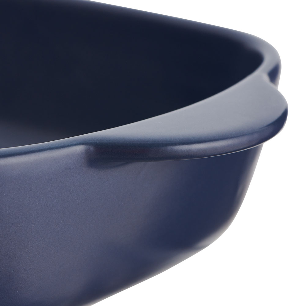 Wilko 34cm Blue Stoneware Rectangular Baking Dish Image 4