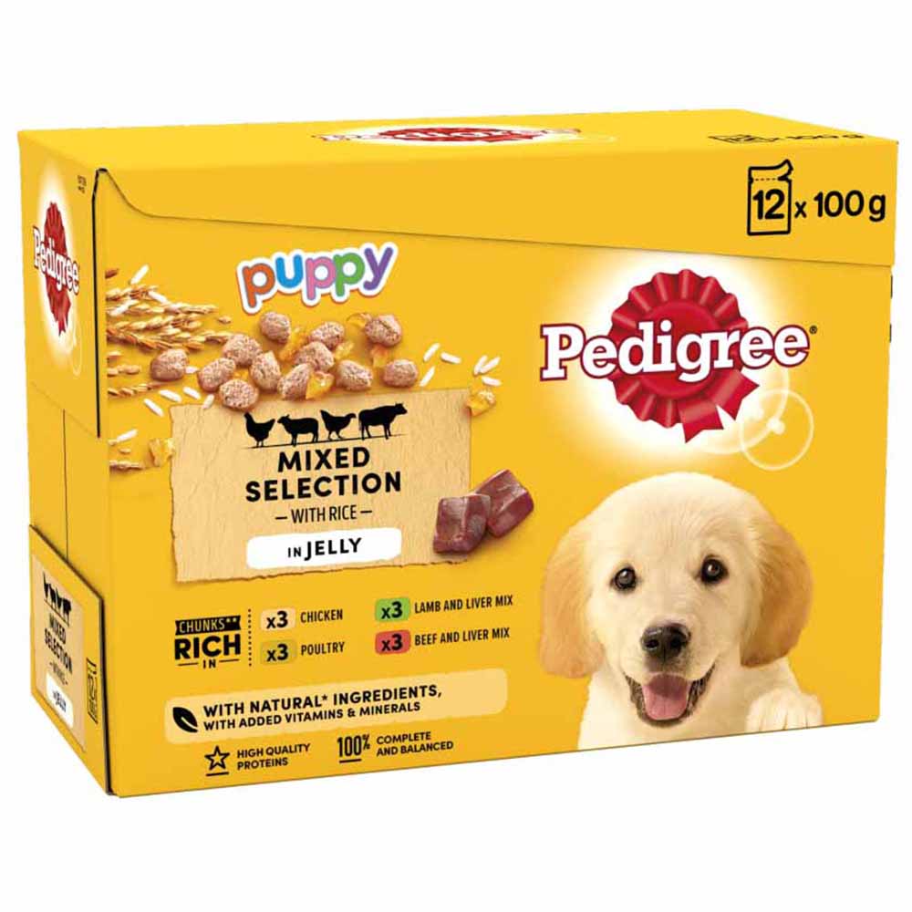 Pedigree Puppy Mixed Selection with Rice in Jelly Dog Food 12 x 100g Image 3