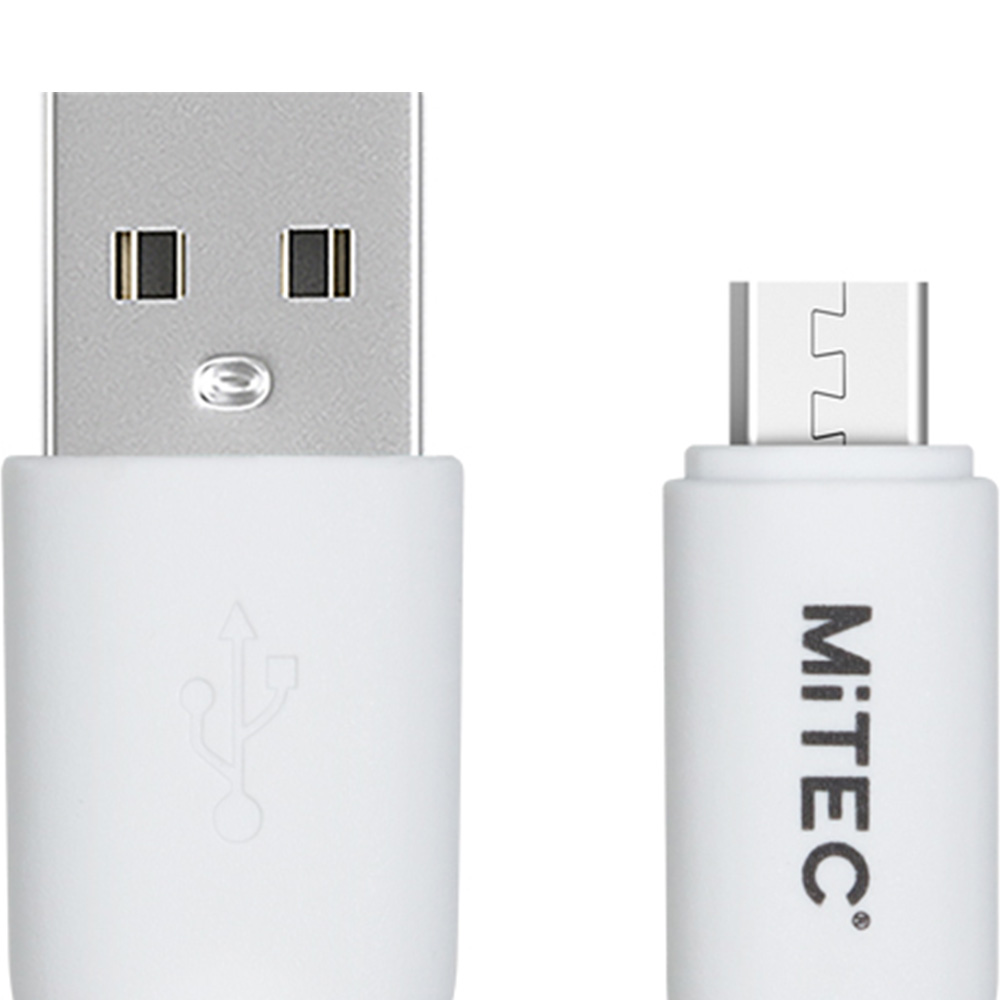 MiTEC MiPOWER White Micro USB to USB-A Cable 1m Image 2