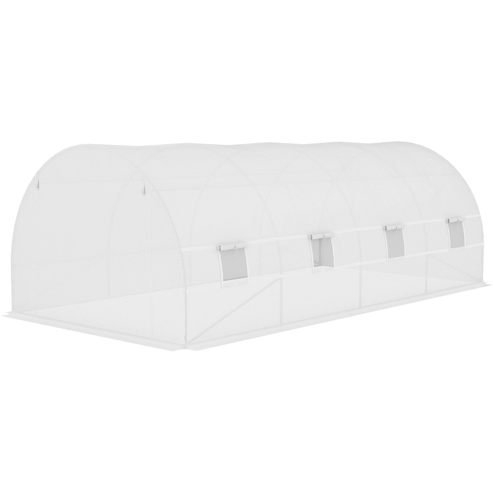 Outsunny White 19.6 x 6.5ft Replacement Greenhouse Cover Image 3
