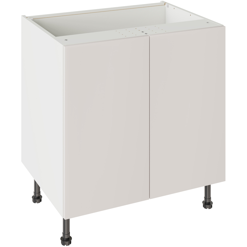 Kitchen Kit Slab Gloss Light Grey Base Kitchen Cabinet Flatpack 800mm Image 1