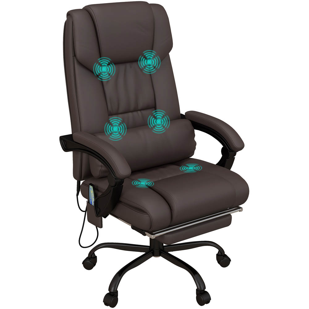Portland Brown PU Leather Swivel Massage Office Chair Image 2