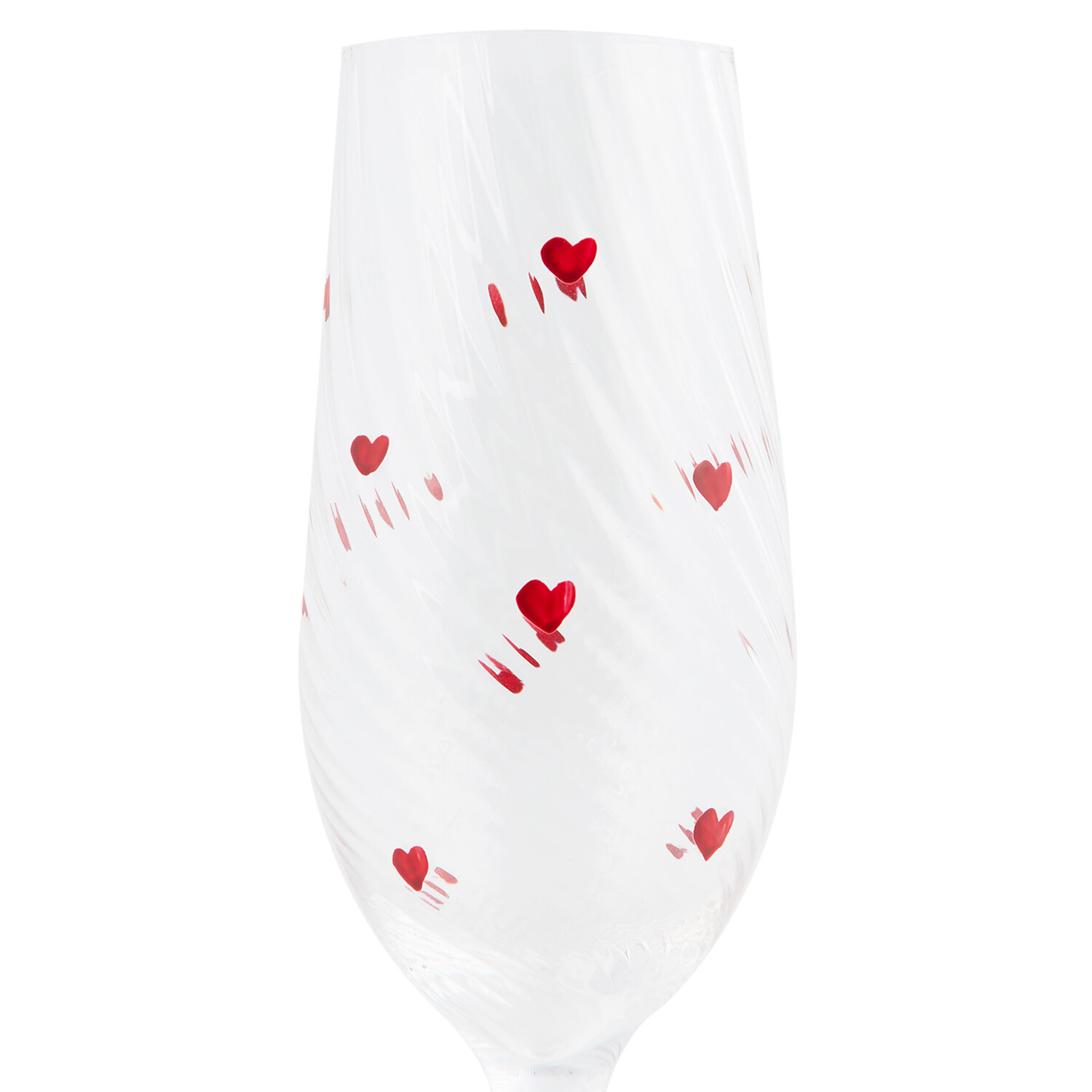 Mini Hearts Champagne Glass - Clear and Red Image 4