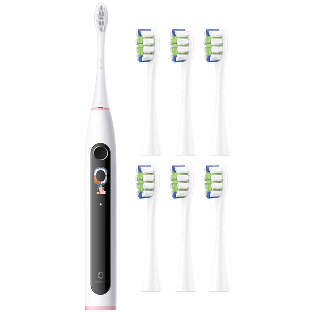 Oclean X Lite Grey Smart Sonic Electric Toothbrush Bundle Pack with 6 Brush Heads Image 1