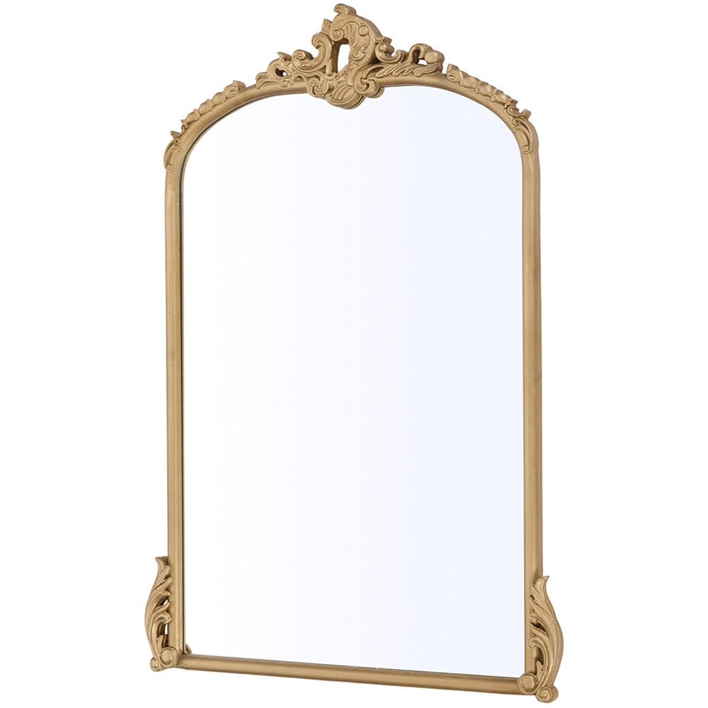 Living and Home Gold Arched Vintage Wall Mirror 96 x 66cm Image 2