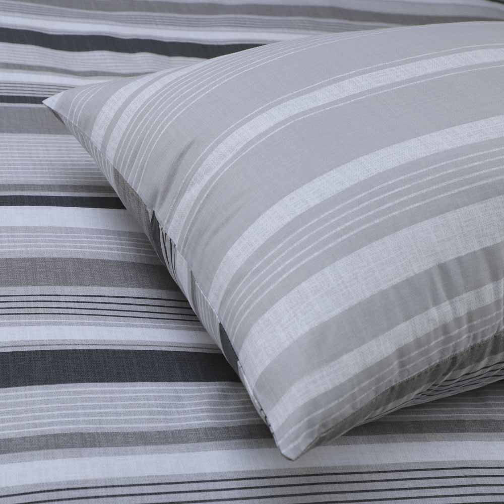 Wilko Grey Stripe Duvet Set Single Wilko