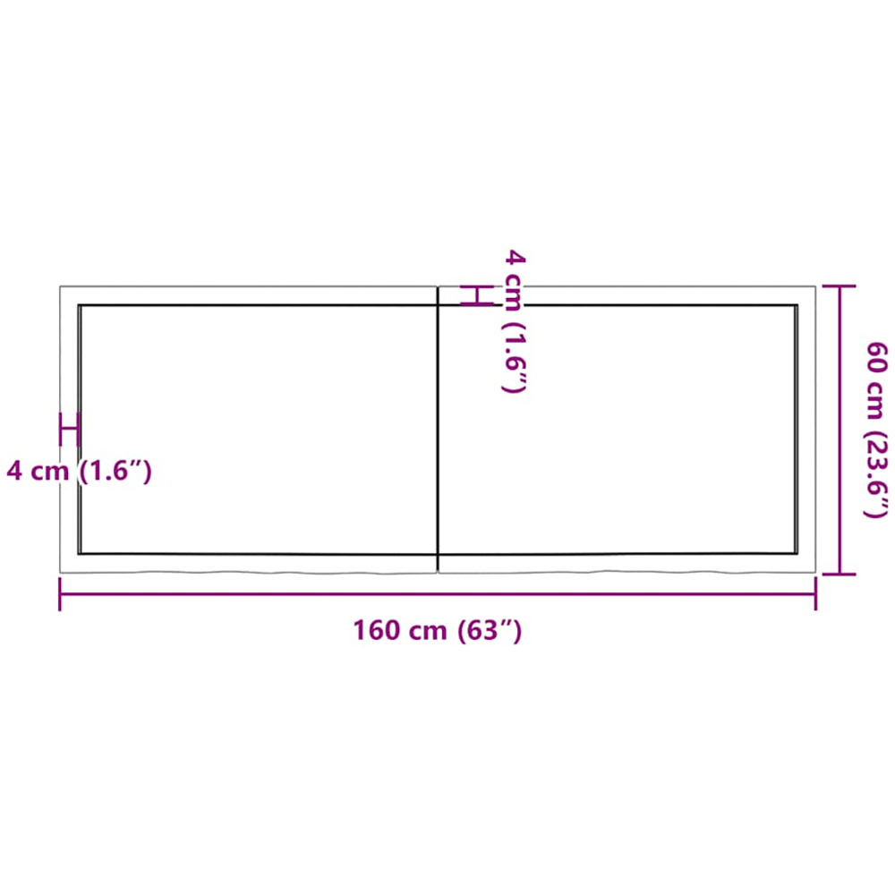 vidaXL 160 x 60 x 4cm Brown Wall Shelf Image 7