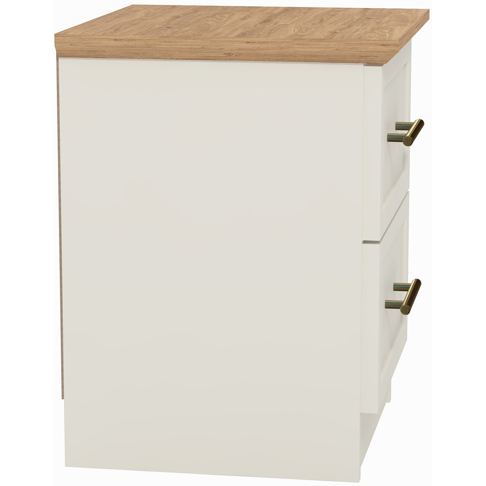 GFW Lynton 2 Drawers Cream Bedside Table Wilko