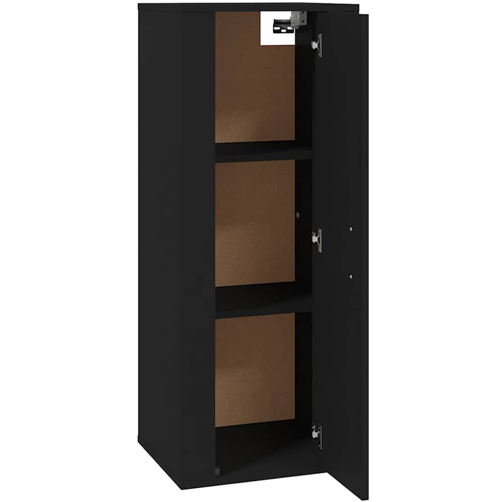 vidaXL Single Door Black Wall Mounted Slim TV Cabinet Image 7