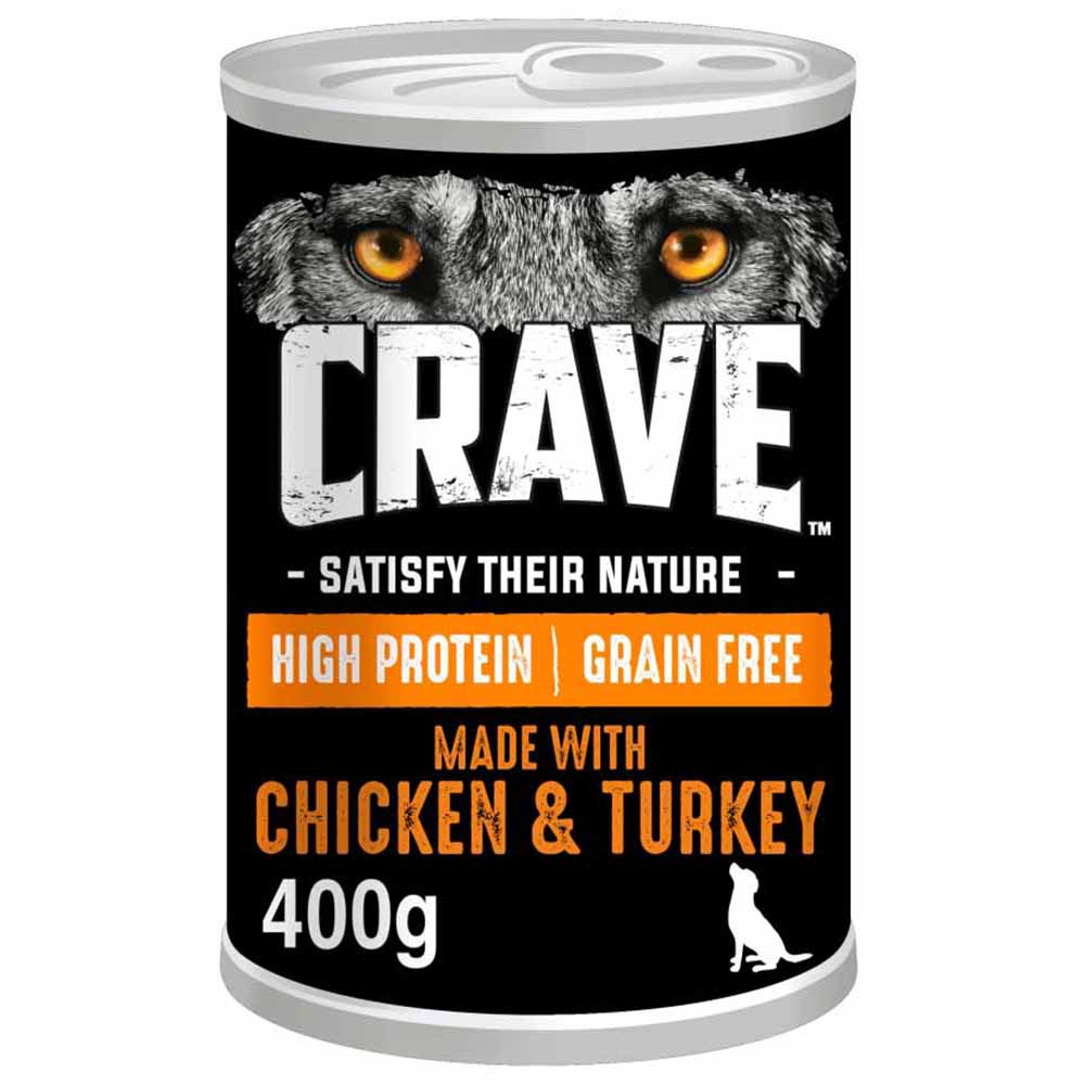 Crave Chicken and Turkey in Loaf Adult Wet Dog Food Can 400g Image 1