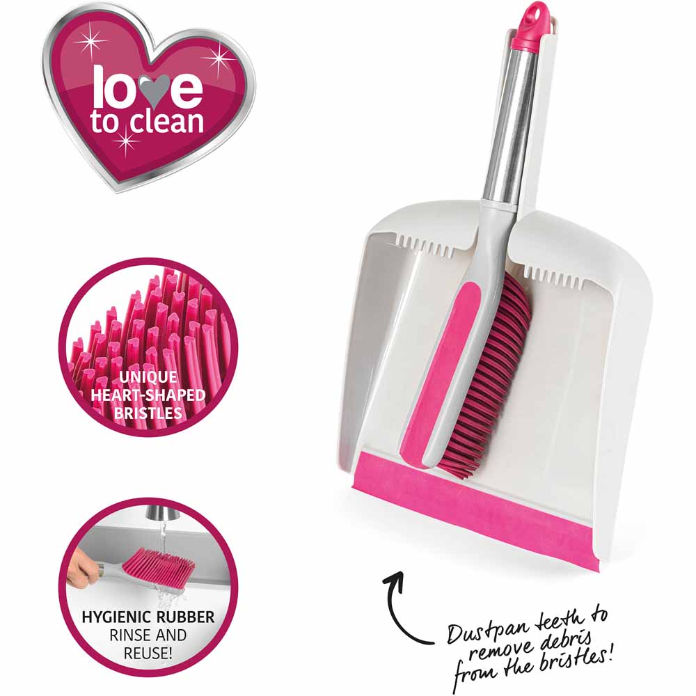 Kleeneze Rubber Head Dustpan and Brush Set Wilko