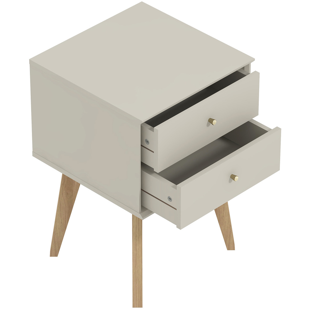 GFW Buckfast 2 Drawer White Side Table Image 5