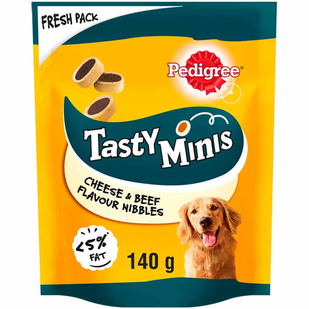 PEDIGREE Tasty Minis Dog Treats Cheesy Nibbles with Cheese and Beef 140g Image 1