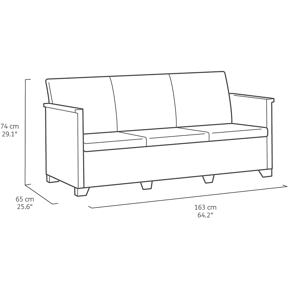 Keter Emma 5 Seater Graphite Rattan Wicker Sofa Set Image 9
