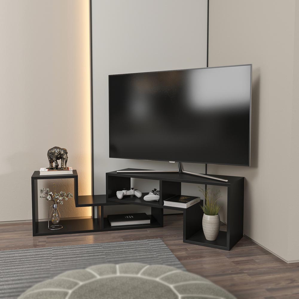 Decorotika Cubicco Black Adjustable TV Unit Image 2