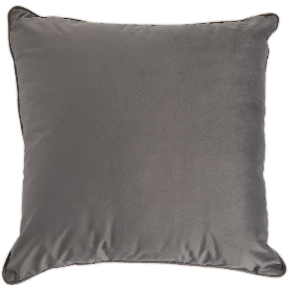 Wilko Charcoal Velour Cushion 50 x 50cm Image 1