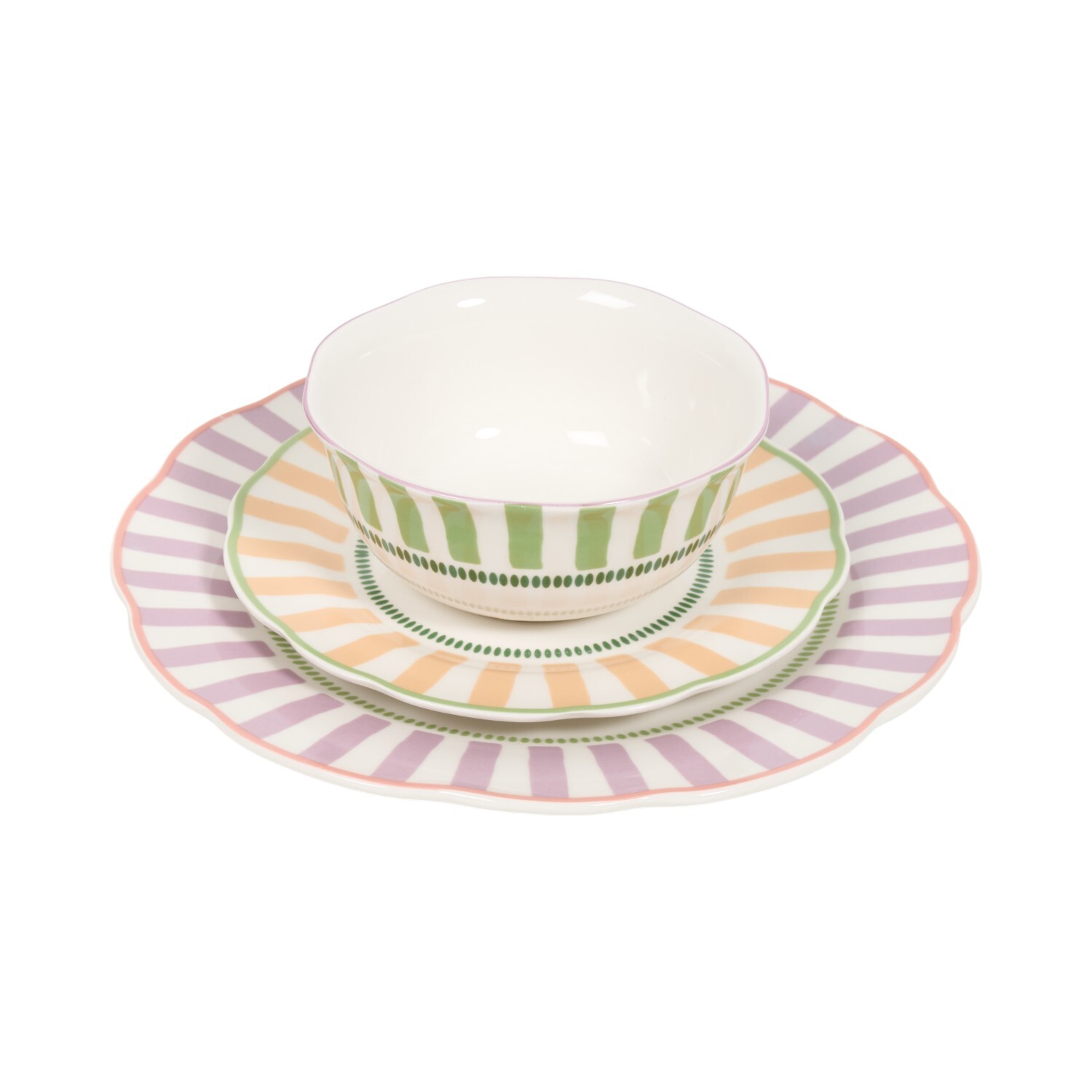12 Piece Candy Stripes Dinner Set Image 6